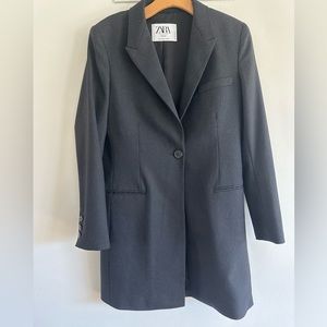 Zara wool blend striped frock coat S excellent condition